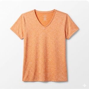 Real Essentials Heathered Orange Logo Tee - L